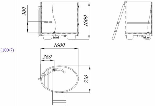 Купель для сауны и бани Blumenberg 100x72 камбала - Image 5