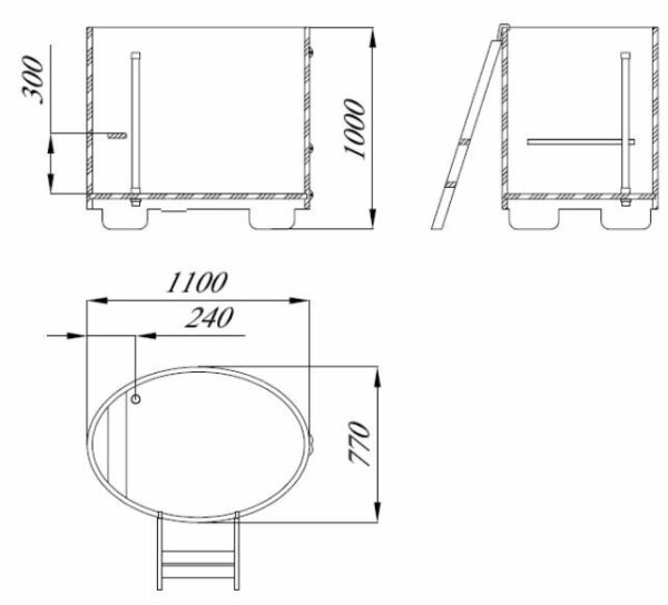 Купель для сауны и бани Blumenberg 110x77 лиственница - Image 2