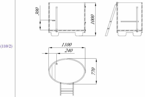 Купель для сауны и бани Blumenberg 110x77 камбала - Image 2